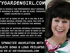 Anal sphincter anihilation with massive ebony cumbot & long ass inside-out