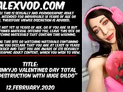 Hotkinkyjo Valentines day total anal invasion destruction with huge dildo