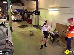 Roadside - Alexandra pays her tow bill with a blow-job & fuckfest