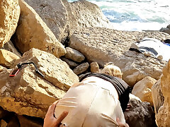 Pounding ON THE BEACH - Vagina Cascading WITH HARD-ON!