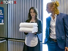 PURGATORYX Insatiable hotel maid Charly Summer drills a client