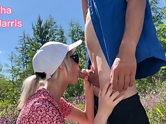 For the first time I fuck with a devotee in the park and he finished in my mouth