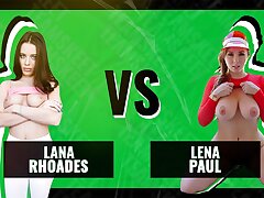 Battle Of The Babes - Lana Rhoades vs Lena Paul - The Ultimate Juggling Ginormous Natural Mounds Competition