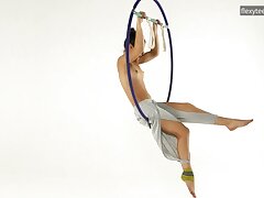 Gymnastics naked while being in the air Kim Nadara