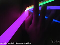 pretty fresh honey stretching her pussy with glow sticks creative pornography kink