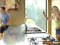 Stepbrother rips step sister's yoga pants off to penetrate her