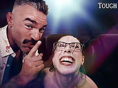 TOUGHLOVEX Huge-boobed brunette Jackie Hoff gets railed in the movie theater