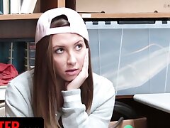 Shoplyfter - Perv Security Officer Leans Over Naughty Hayden Hennessy And Makes Her Remorse Stealing