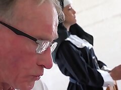 Sexy youthful nun has intercourse for the first-ever time with a grandpa in the confessional