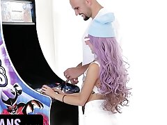 Lil Asians - Smallish Japanese Sweetie Vina Sky With Pink Hair Lost Game And Gets Her Little Pussy Banged