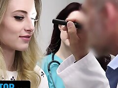 Freak Therapist - Redhead Nurse Helps Nervous Patient Kyler Quinn Loosen And Get ready For Doctor's Exam