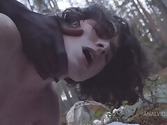Darcy Dark in search of mushrooms in the forest got her first-ever assfucking Big black cock FLX010