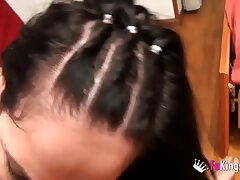 She deep throats 2 brothers and they Double penetration her cooch