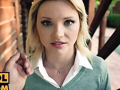 Point of view - Uber-cute teenie Zazie Skymm enjoying anal for the very first time