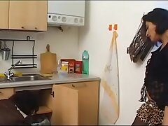 Tights brunette housewife need hump