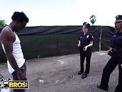 BANGBROS - Lucky Suspect Gets Tangled Up With Some Supah Beautiful Gal Cops