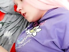 Poured cum all over the face of a big-boobed gf