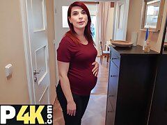 DEBT4k. Devious bank collector tricks pregnant debtor into super-steamy affair