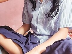 Schoolgirl kavita sucks small cock of educator and gets fucked by him