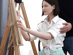 TeenMegaWorld - Creampie-Angels - Firm poke at the easel