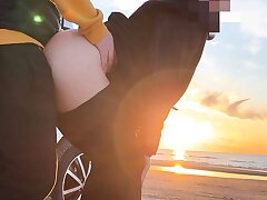 sunset hookup at the beach in yoga stretch pants - projectsexdiary