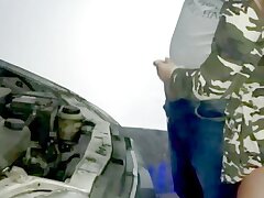 Mexican stepsister seduces male mechanic from Greece imitating Arab sex