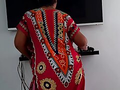 I jerk in front of my stepmom so she can suck my cock.
