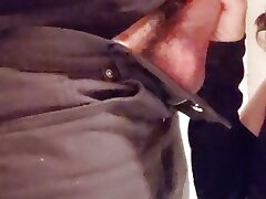Making out in the bathroom, blowjob, cum on dress