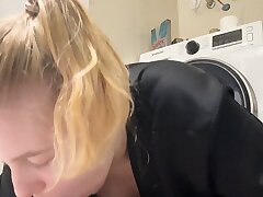 Deep thru with saliva and bouncing tits