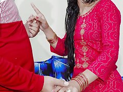Step-Sister ultimately pleased for having sex before her boyfriend, see farting & ejaculation at end, clear Hindi audio