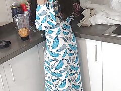 My Beautiful Daughter-in-law in Blue Sundress Cooking Is My Intercourse Sub When Her Caregiver Is Not Home