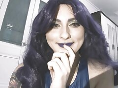 Giantess Psylocke found little guy in her room and made him look at her while masturbating - Marvel Costume play