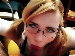 Honey Teenager Deep Inhaling Big Cock - Cum in Jaws