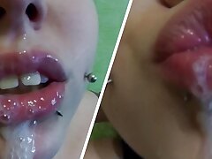 Before Christmas, the snigurochka makes a blowjob to her Santa Claus and guzzles mancum