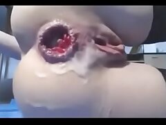 nerdy teen knuckle crush her ass to awesome splattering ejaculation