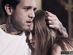PURE TABOO Stepbrother Catches His Sister Fucking Step-dad