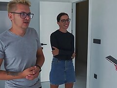 Husband Hotwife , see his wife get poked from behind!