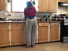 Syrian Wifey Lets Barely legal Year Old German Stepson Fuck Her In The Kitchen