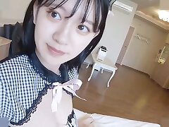 A Chinese beauty with dark-hued hair, and moreover massive tits, after a blowjob, she blows a load in her mouth, uncensored
