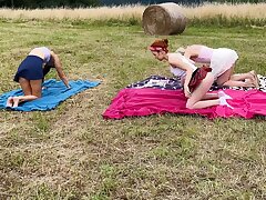 No Underpants Yoga Outdoor Dolls in Shortest Skirt Skirts