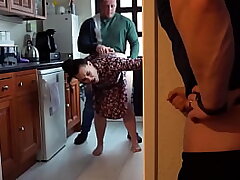 Big Bootie Wifey Gets Creampied By Paramour as Cuckold Husband Watches and Masturbates Off