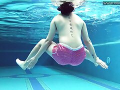 Lady Dee cute timid Czech teen swimming