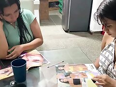 while looking at some magazines with my friend I get ultra-kinky until I fuck her and make her squirt
