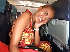 Thai teenage gf on an airplane and on boyfriends big shaft in the motel