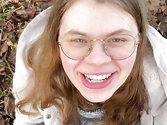 German Teenie 18yo first Oral OUTDOOR