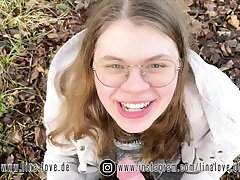 German Teen 18yo first Oral OUTDOOR