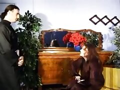 Unshaved Italian entice a priest to fuck her ass