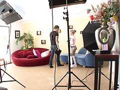 Horny boy gets a Oral then plows a cute babe on the couch