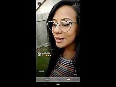 Husband surpirses IG influencer wife while she's live. Cums on her face.