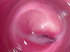 Camera deep inside my cream colored twat